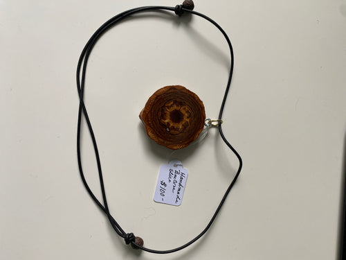 Unique Handmade Pinecone Slice on Leather cording