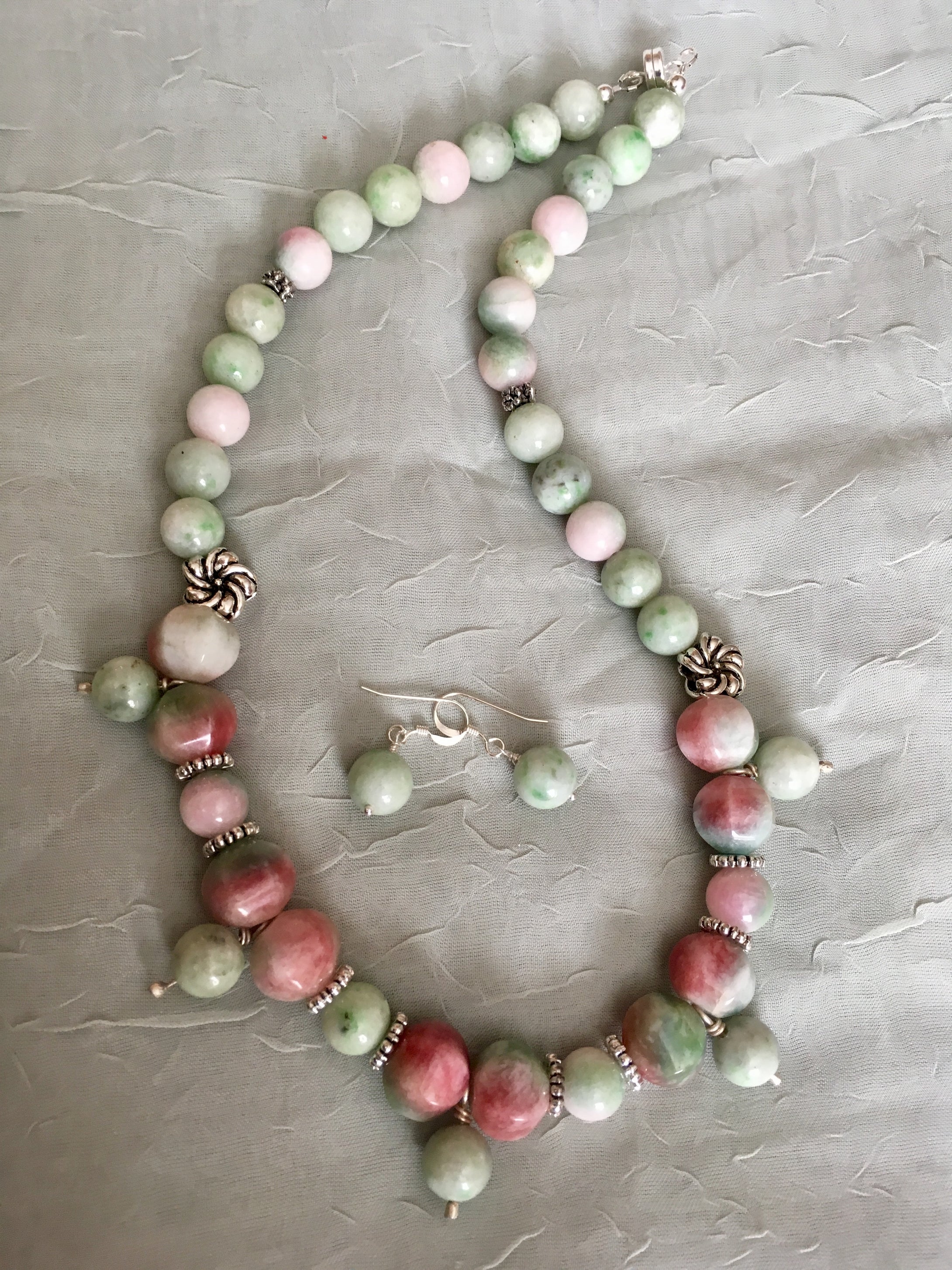 Cotton Candy, Jade, Plated Silver.  19