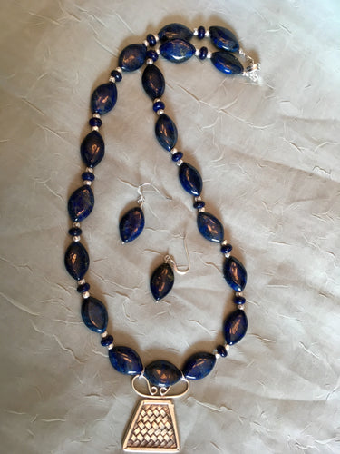 Grade A Lapis, Hill Tribe Silver.  21