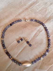 Iolite and Sterling Silver.  17"