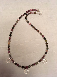 Tourmaline, Sterling Silver & Magnetic Clasp.  19 1/2"