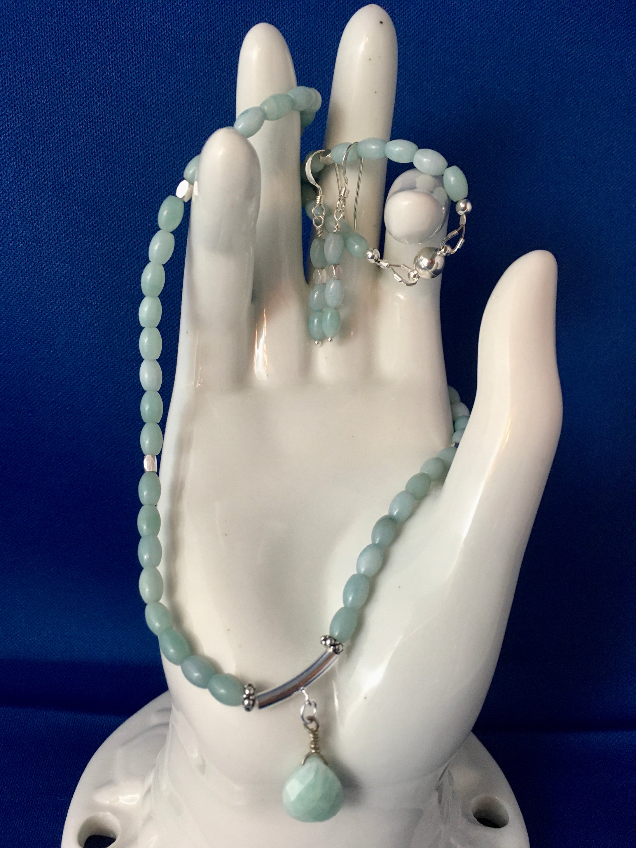 Amazonite and Sterling 16 1/2