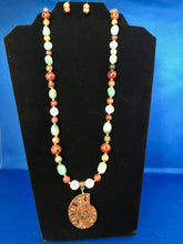 Load image into Gallery viewer, Cherry Creek Jasper, Chrysoprase, Wood, Shell, Ammonite Fossil  29&quot;