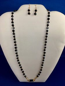 Spinel Hearts, FW Pearls, Pyrite, Gold  21"