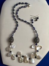 Load image into Gallery viewer, Iolite, FW Pearls &amp; Pyrite  19&quot;