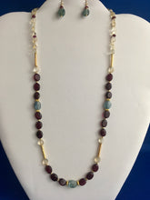 Load image into Gallery viewer, Garnet, Teal Kyanite, Citrine &amp; Gold  19&quot;