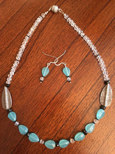 Load image into Gallery viewer, Aqua Chalcedony, Quartz Crystal, Spinal, Sterling  16&quot;