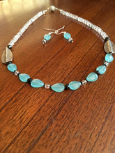 Load image into Gallery viewer, Aqua Chalcedony, Quartz Crystal, Spinal, Sterling  16&quot;