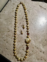 Load image into Gallery viewer, Buttercup Yellow FW Pearls, Ceramic Lentil Bead, Swar. Crystals  24&quot;