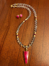 Load image into Gallery viewer, Clear Gold Rutilated Quartz, Ruby, Gold  20&quot;
