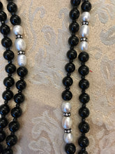 Load image into Gallery viewer, Black Onyx, Spinel, White FW Pearls, Crystals  45&quot;
