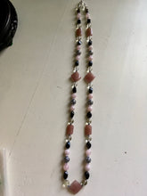 Load image into Gallery viewer, Rose, Ruby, Smokey Quartz, Sterling &amp; Plated Silver  35&quot;