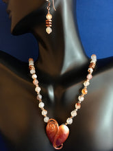 Load image into Gallery viewer, Matte Montana Agate, Copper, Heart, Crystal   18 1/2&quot;