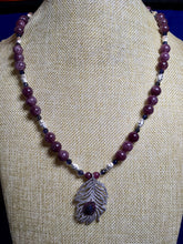 Load image into Gallery viewer, Lepidolite, Iolite, Silver Plated Sparkly Feather  23&quot;