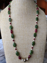Load image into Gallery viewer, Nephrite Jade, Ruby, FW Pearls, Jade, Spinel... 27 1/2&quot;