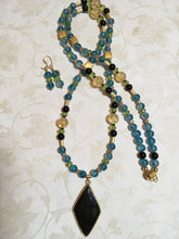 Load image into Gallery viewer, Natural Blue Rut. Qtz AAA, Peridot, Citrine, Onyx... 30&quot;