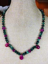 Load image into Gallery viewer, Rubies, Ruby In Zoisite, Garnet, Swarovski Crystal  21&quot;