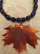 Load image into Gallery viewer, Lapis AA, Ant. Copper, Copper Plated Maple Leaf  28&quot;