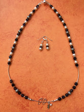 Load image into Gallery viewer, Iolite, FW Pearls, Sterling Silver, Swar. Crystals  18 1/2&quot;