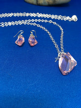 Load image into Gallery viewer, Lt. Rose Swar Fac. Crystal Necklace &amp; Earring Set  28&quot;