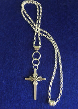 Load image into Gallery viewer, Holy Trinity &amp; Cross Necklace on an 18&quot; Long Rolo Chain