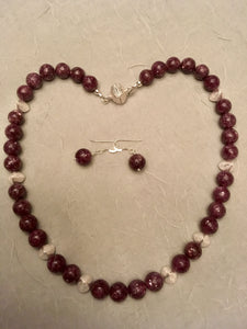 Lepidolite, Sterling Silver Plated Brushed Silver.  18"