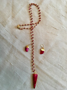 Ruby Chain and Pendant.  29"