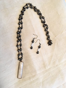 Tibetan Chain & White Moonstone Pendant.  25 1.2"